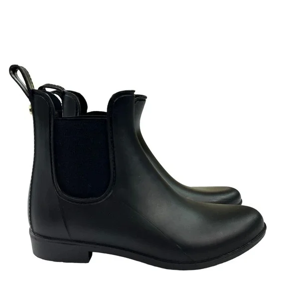 Sam Edelman Tinsley Boots Womens 9 Chelsea Rain Matte Black Rubber Bootie - Picture 1 of 10